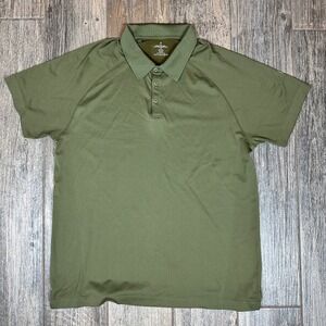 Fabletics‎ Mens XXL Olive Green Performance Athletic Golf Polo Shirt